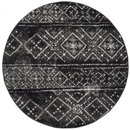 Safavieh 12 x 12 ft. Adirondack Power Loomed Round Rug; Black & Silver ADR111C-12R
